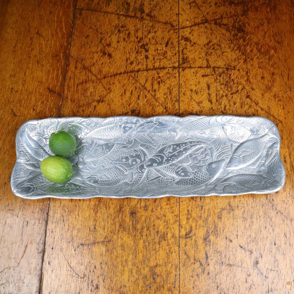Arthur Court 1985 Aluminum Fish Tray 19"x6"